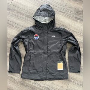 The North Face Dry Vent Women's Black Hooded Rain Jacket with Pepsi Patch Large